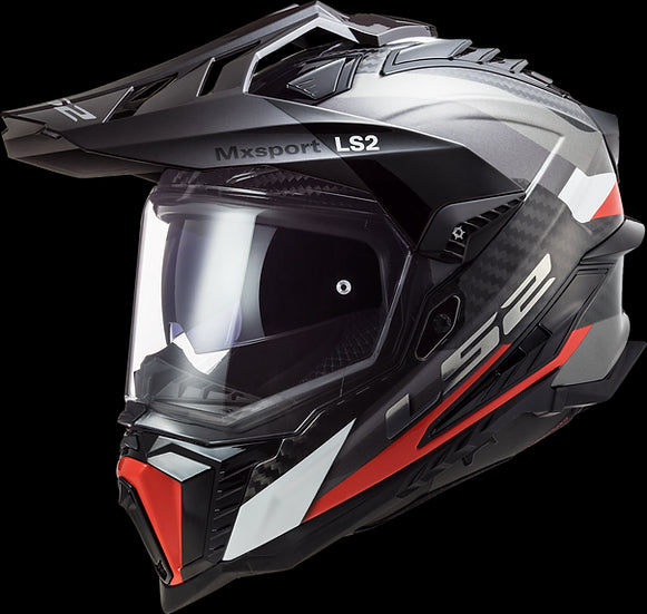 LS2 - Explorer Carbon Frontier Adventure Helmet - Titanium Red - L