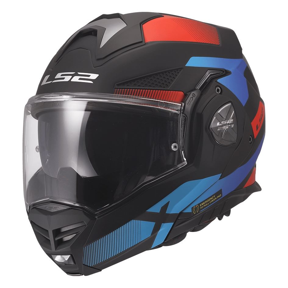 LS2 Advant X Modular Helmet | Nova | Matte Black/Red/Blue | XS–3XL | 901-1111