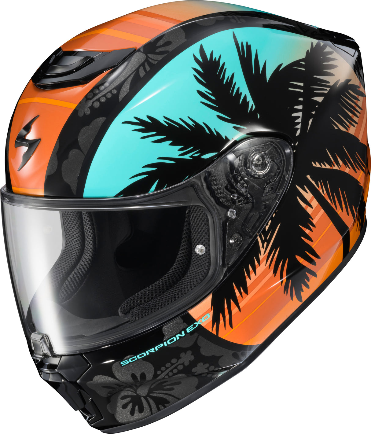 Scorpion - Exo R330 Full Face Helmet Tubbs Light Blue/Orange Xl