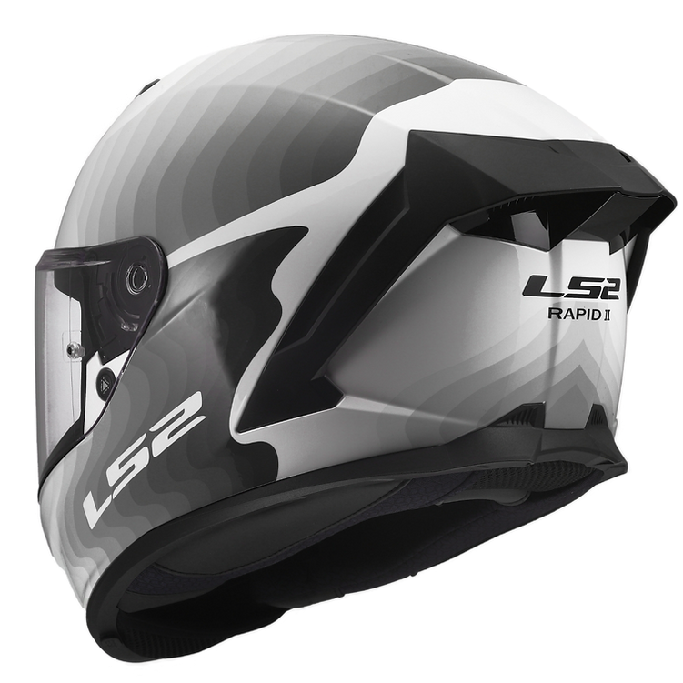 LS2 Rapid III Motorcycle Helmet Flow Gloss White / Gray / Black