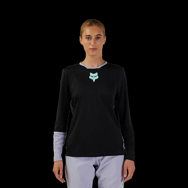 Fox Racing - Womens Defend Race Long Sleeve Jersey - Black - S