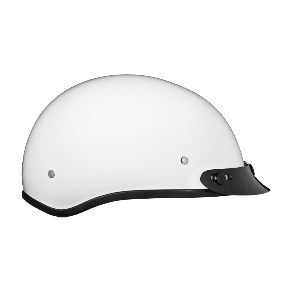 DOT Approved Daytona Skull Cap Half Shell Motorcycle Helmet - Beanie Style for Motorcycles, Cruisers, Scooters, and Mopeds - Hi-Gloss White
