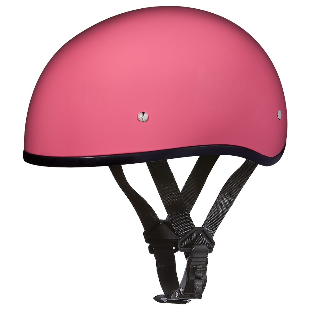 DOT Approved Daytona Skull Cap Half Shell Motorcycle Helmet - Beanie Style for Motorcycles, Cruisers, Scooters, and Mopeds W/O Visor- Hi-Gloss Pink