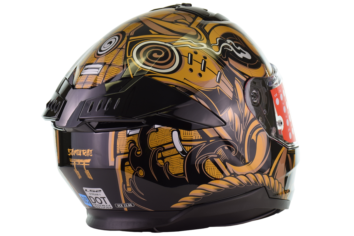 LS2 - Stream II Full Face Helmet - Samurai Gloss Black Gold