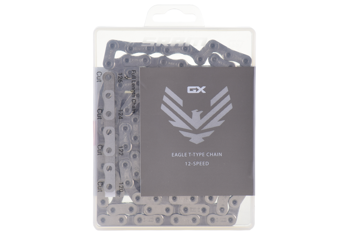 SRAM GX Eagle T-Type Flattop Chain | 12-Speed 126 Links | PowerLock | Silver | CH0058