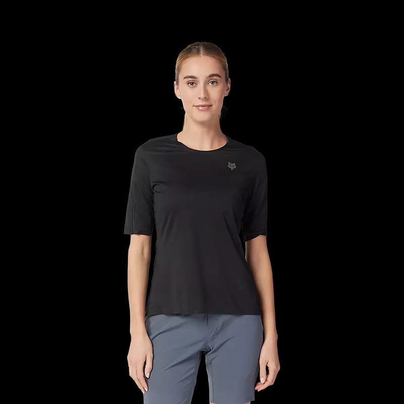 Fox Racing - Womens Flexair Ascent Ss Jersey - Blk - S