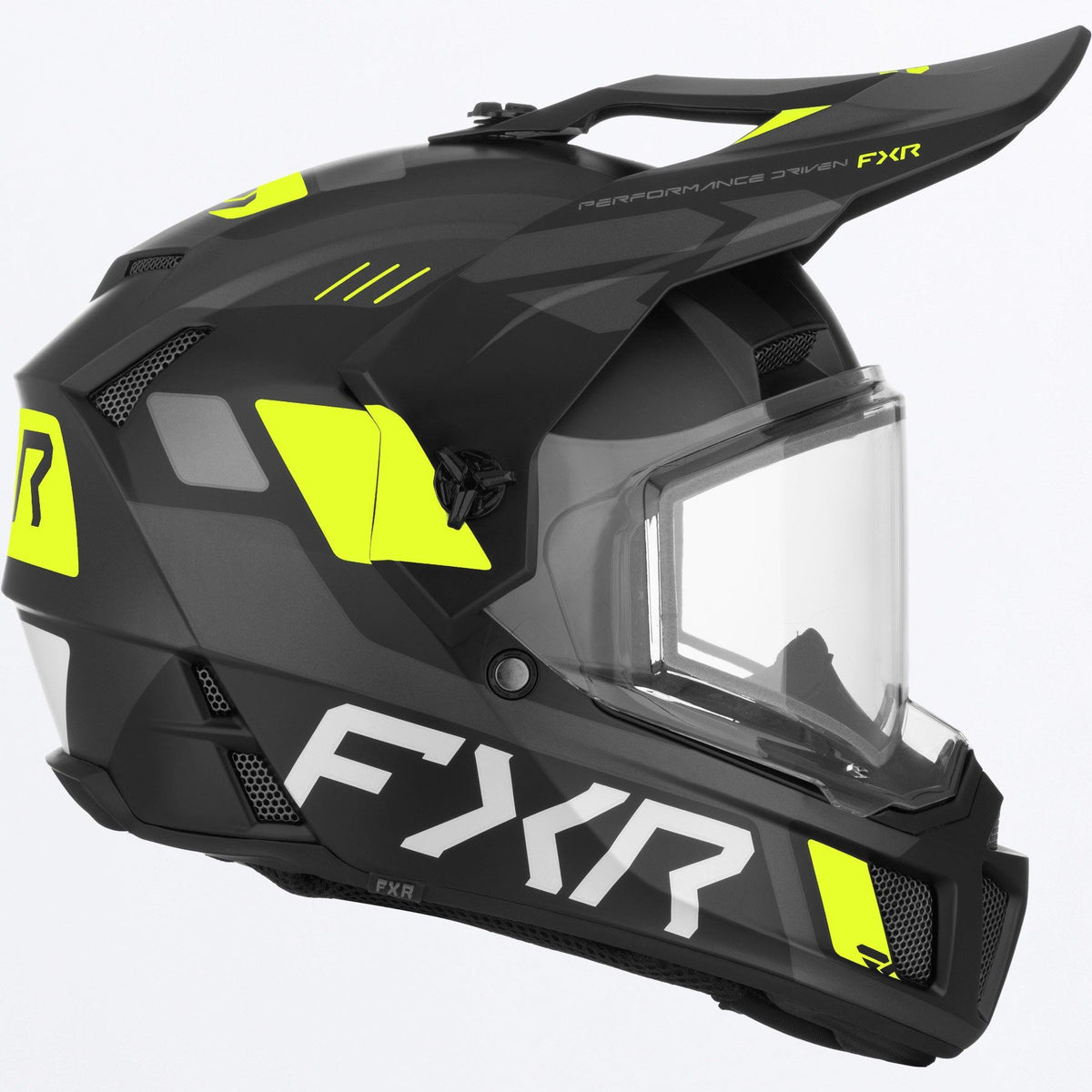 FXR Youth Clutch-X Helmet w/ Dual Shield | Black/HiVis | Sizes YL, YXL
