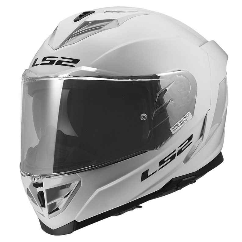 LS2 Assault III Solid Gloss White Motorcycle Helmet