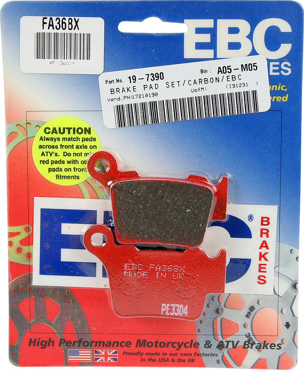EBC FA-TT Series Semi-sintered Rear Brake Pads - FA368X (KTM / Husqvarna / Sherco / Gas Gas / Husaberg / AJP 2003–2025)