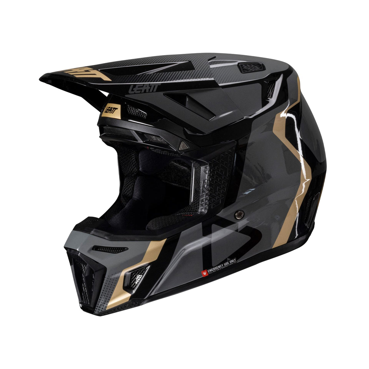 Leatt Moto 8.5 Helmet Kit | Black V25 | ECE 22.06 + DOT | 360° Turbine | Velocity 5.5 Goggles Included