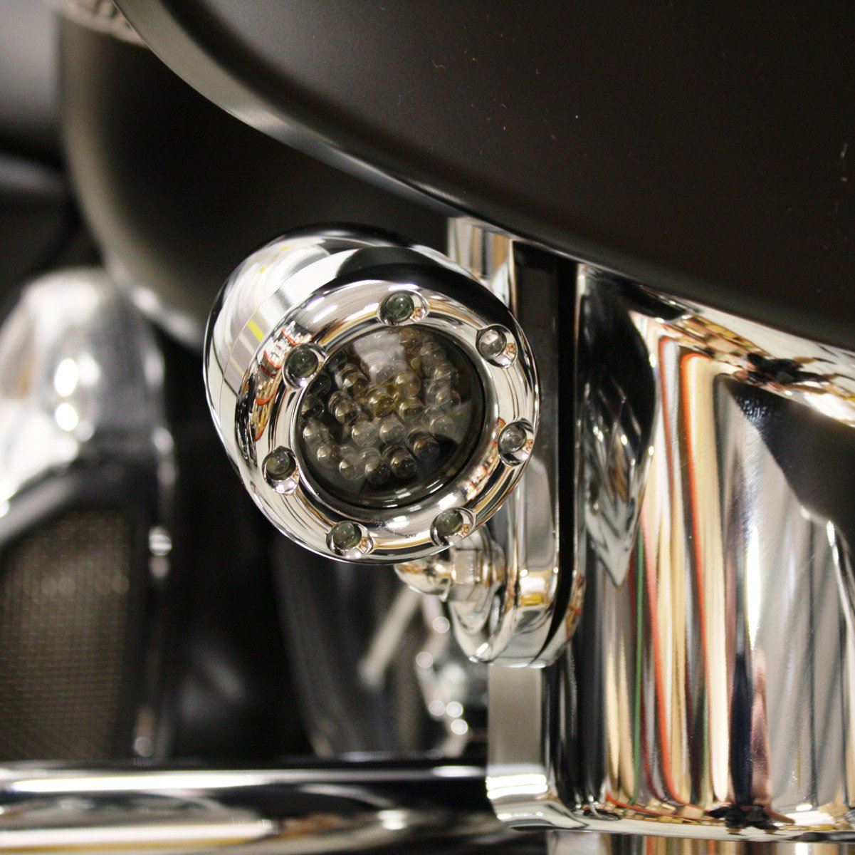 Custom Dynamics BTRC-RR-1157-R LED Turn Signal (Chrome Housing Red/Red Bullet Ringz (1157 Style)) - Cycle City Outdoors