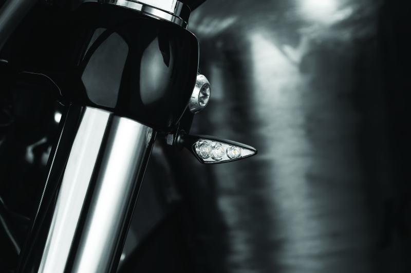 Kuryakyn Rhombus S Single Fuction Front Left Clear Lens Amber Satin Black - Cycle City Outdoors