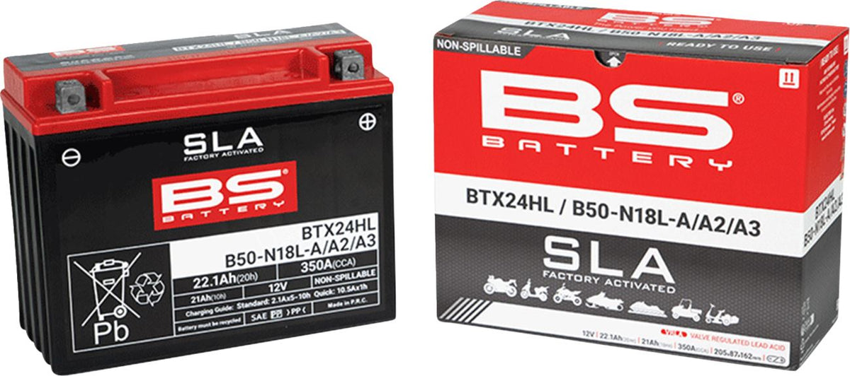 BS Battery BTX24HL AGM Powersports Battery | 12V 22.1Ah 350 CCA | Factory Activated | 300770