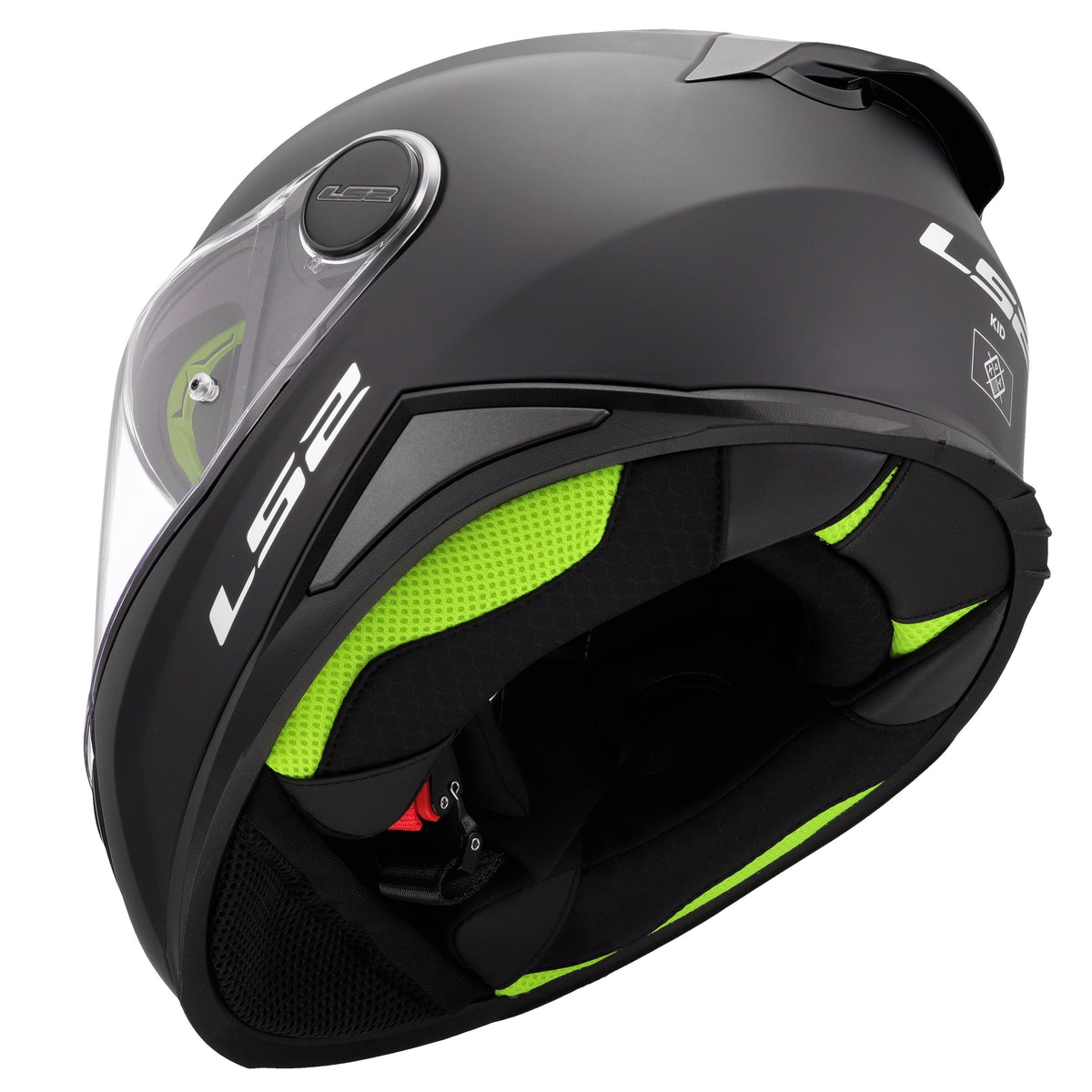 LS2 FF Kid Full Face Youth Helmet | Solid | Gloss White & Matte Black | YM–YL | 812-4023