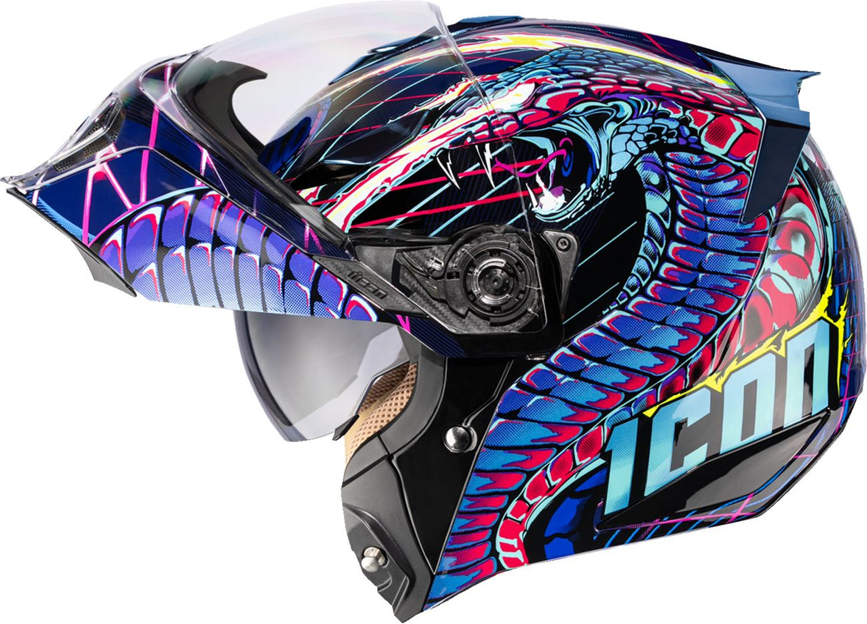 ICON Threshold™ Modular Helmet - Synthwave Lazer Cobra