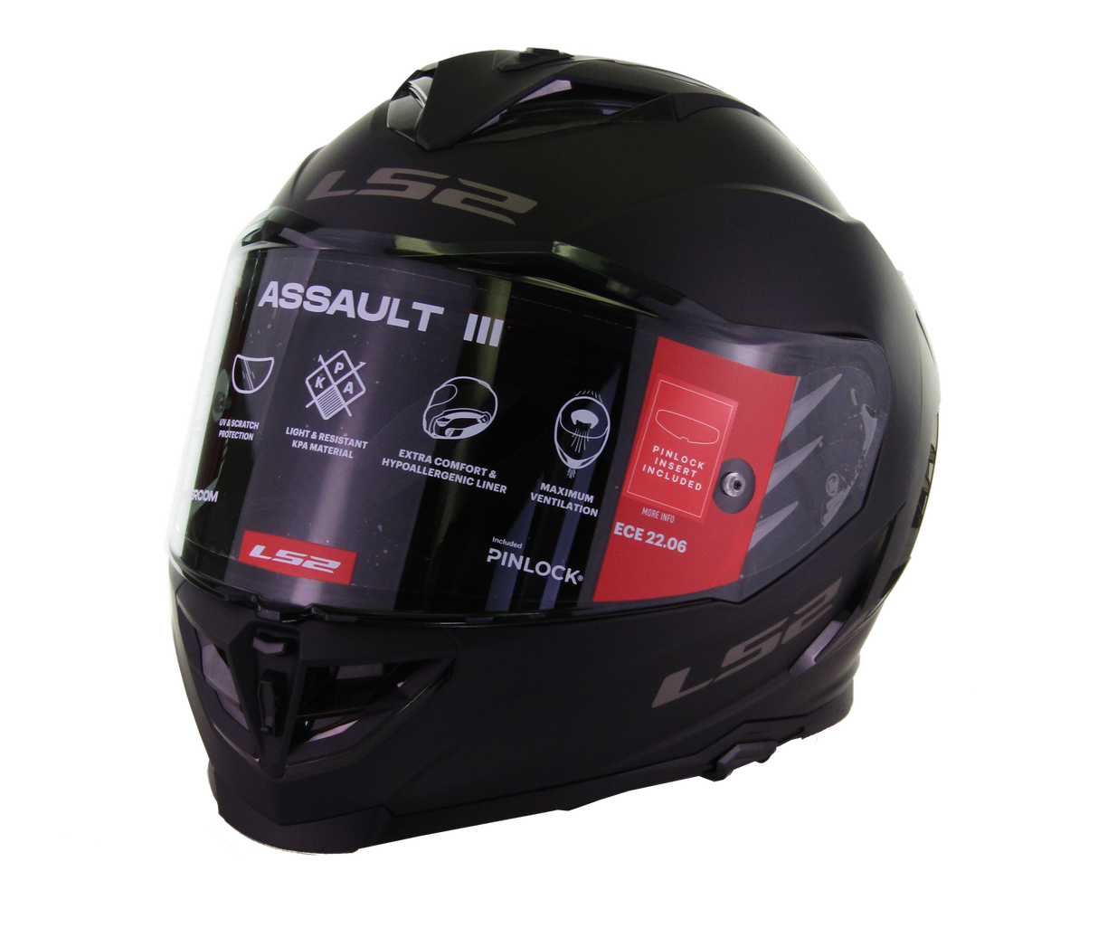 LS2 Assault III Solid Matte Black