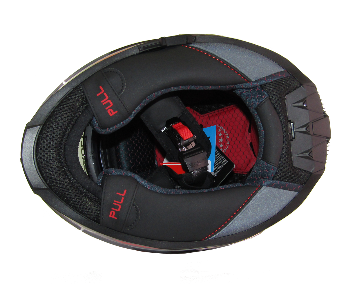 LS2 Assault III Full Face Helmet | Zone | Gloss Black/Gray/Red | XS–3XL | 818-1241