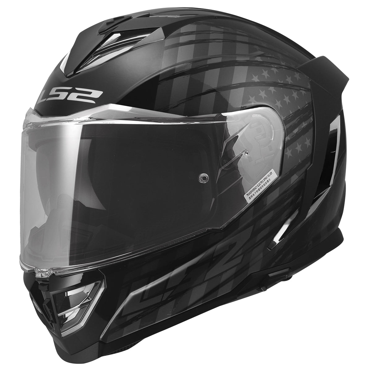 LS2 Assault III Full Face Helmet | Flag | Gloss Black & Matte Black | XS–3XL | 818-1201