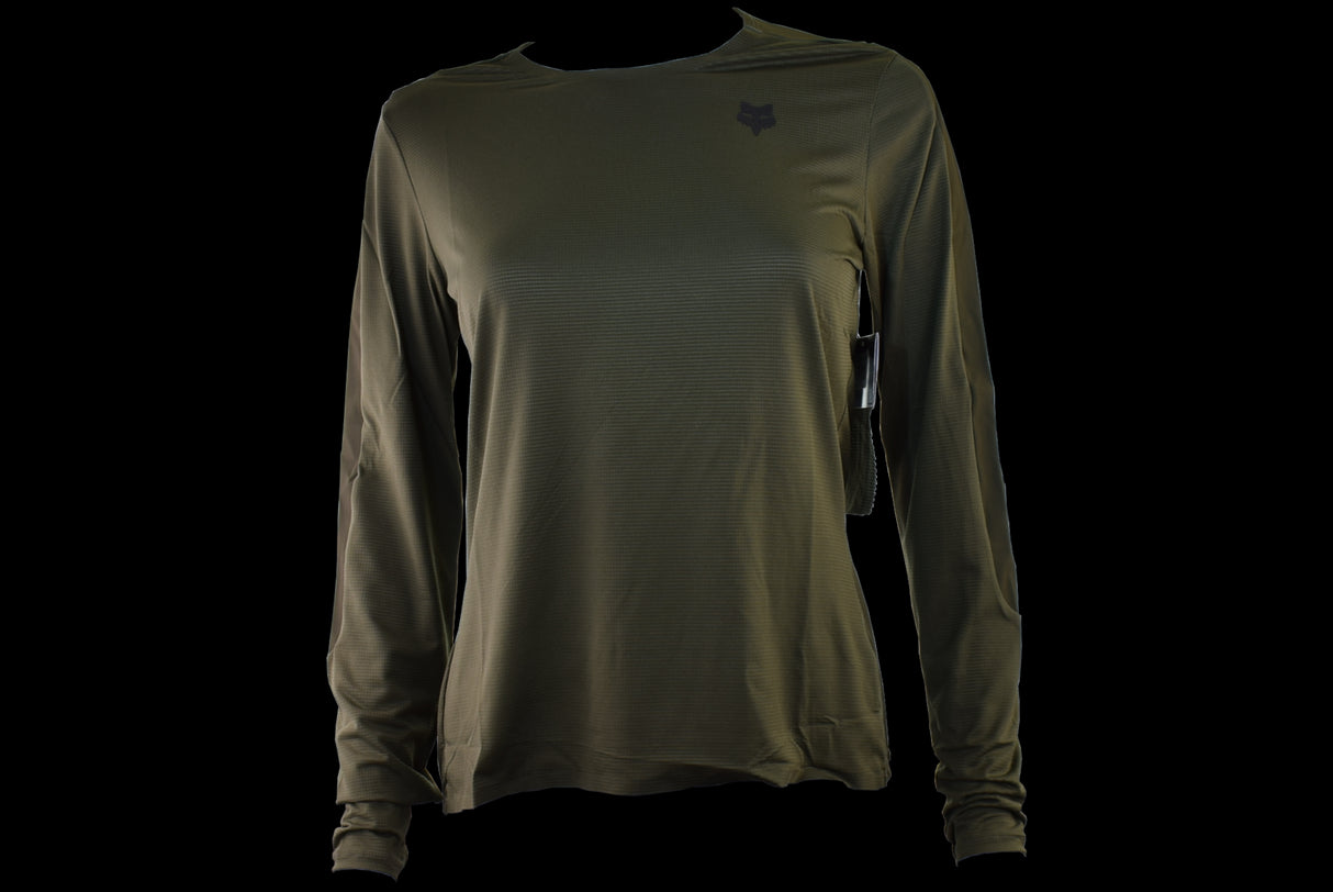 Fox Racing - Womens Flexair Ascent Long Sleeve Jersey - Olive Green - S