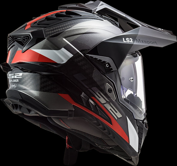 LS2 - Explorer C Adventure Helmet - Matte Gray/Red - L (Open Box)