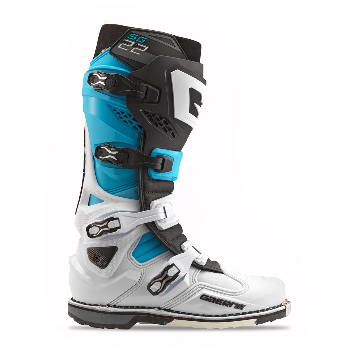GAERNE SG 22 Boots - Le White/Black/Light Blue - Part Number: 2262-003-44.5