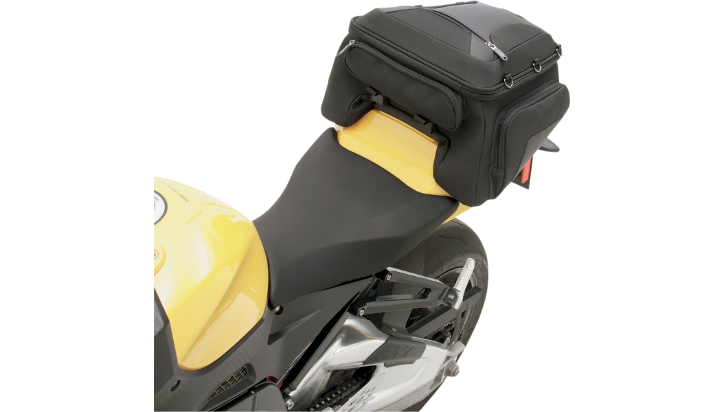 Saddlemen Sport Tunnel Motorcycle Tail Bag | Standard, Expandable Pockets & Integrated Rain Cover