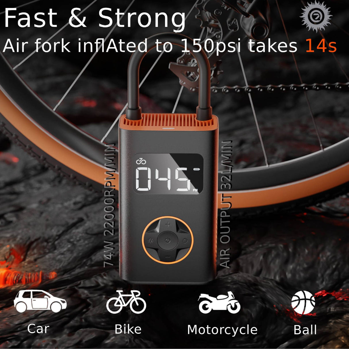 BiKASE N3 Portable Tire Inflator