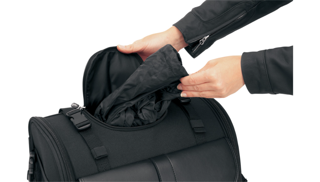 Saddlemen S2200E Expandable Motorcycle Sissy Bar Bag | Fold-Down Duffel & 1200D SaddleTuff