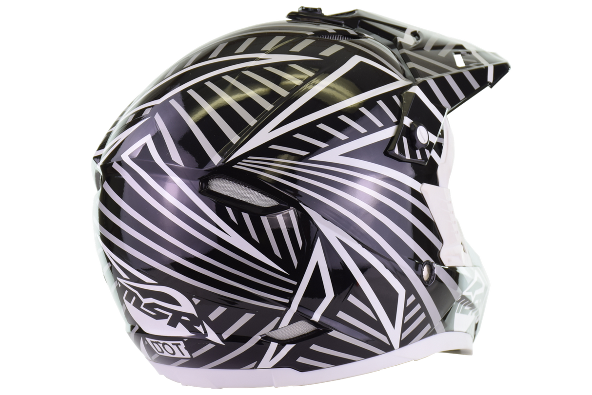 MSR - Assault motocross Helmet - Gloss Black/ White - Youth Medium (open box)