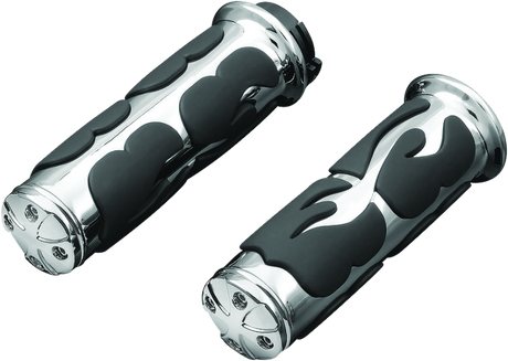 Kuryakyn ISO  Flame Grips  Dual Cable Chrome - Cycle City Outdoors