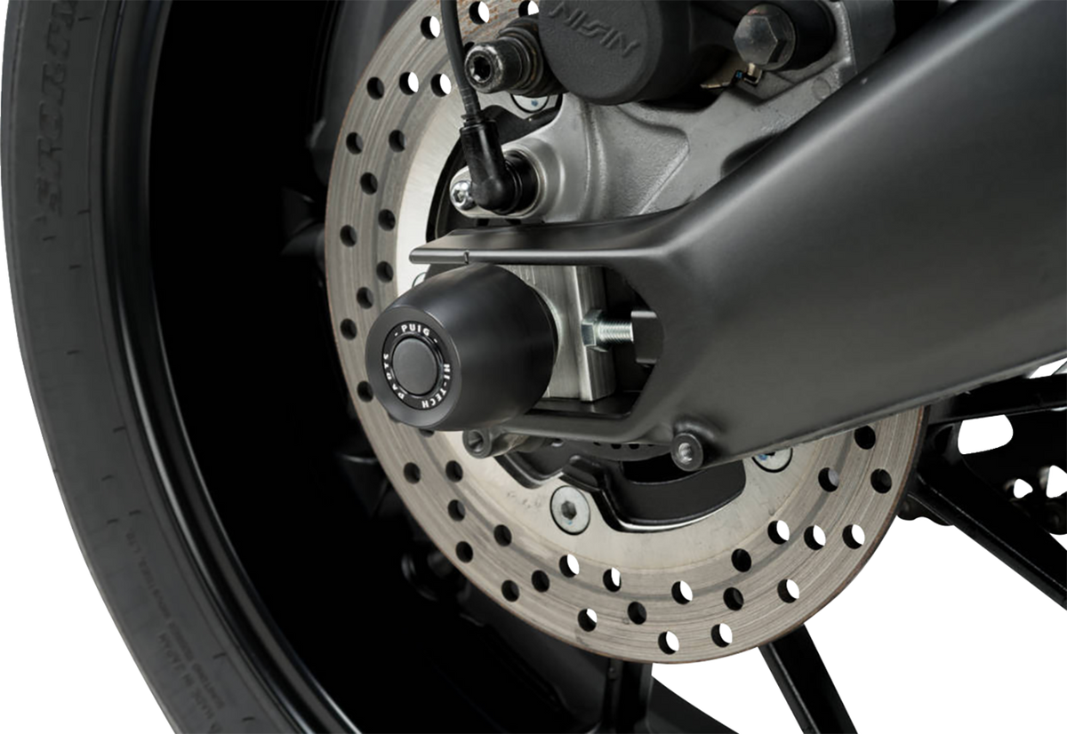 Puig Hi-Tech Parts 20145N Axle Sliders - Rear - Black - Pair - Yamaha | Street