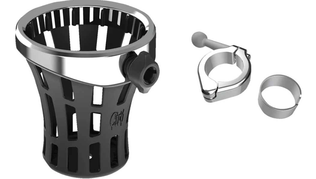 CIRO Big Ass® Drink Holder Gen 2 | Chrome | 1-1/8"-1-1/4" Chrome Handlebar Mount Included | Part #55814