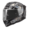 LS2 Assault III Warrior Krome Silver Black Motorcycle Helmet
