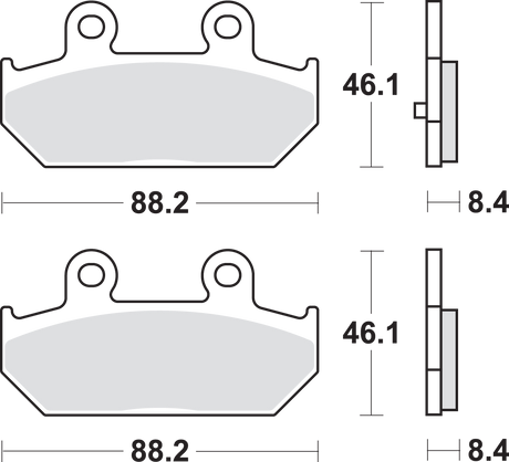 SBS Sintered Rear Brake Pads - 182MS (Suzuki Burgman / Burgman 400 / AN650 Burgman 2003–2026)