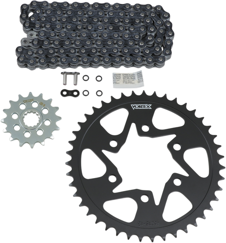 VORTEX CK6387 Chain and Sprocket Kit - WSS - Black - Kawasaki ZX-6R | Street