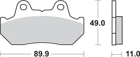 SBS Sintered Rear Brake Pads - 542LS (Honda Gold Wing / CB750F / V65 Magna 1977–2000)