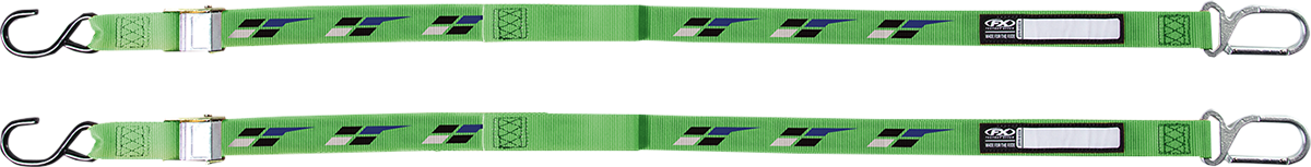FACTORY EFFEX 22-45182 Tie-Downs - Black/Green - Kawasaki | Off-Road