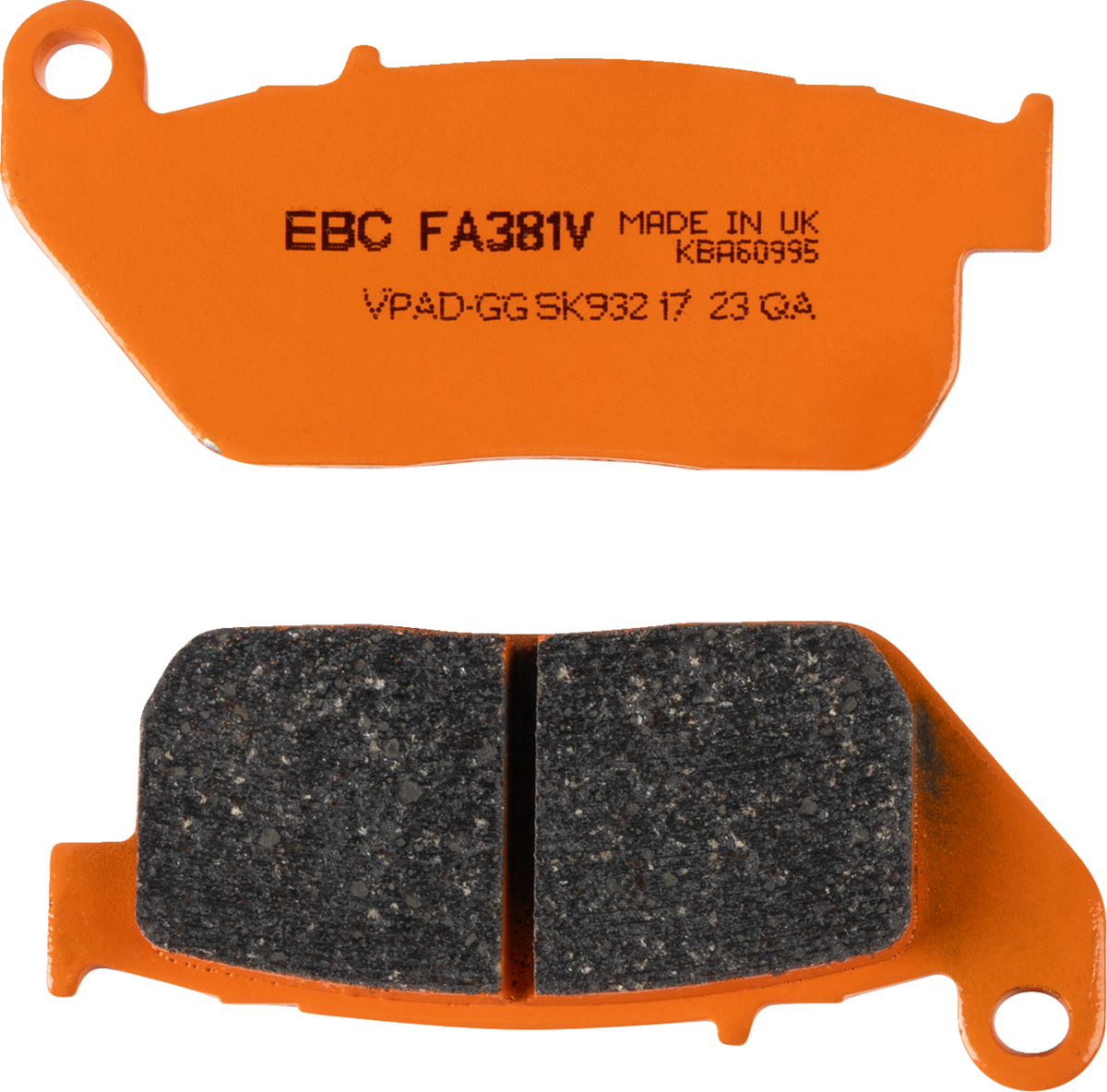 EBC FA-V Series Semi-sintered Front Brake Pads - FA381V (Harley-Davidson Sportster 1200 Custom / Sportster 1200 Low / Sportster 1200 Nightster 2004–2013)