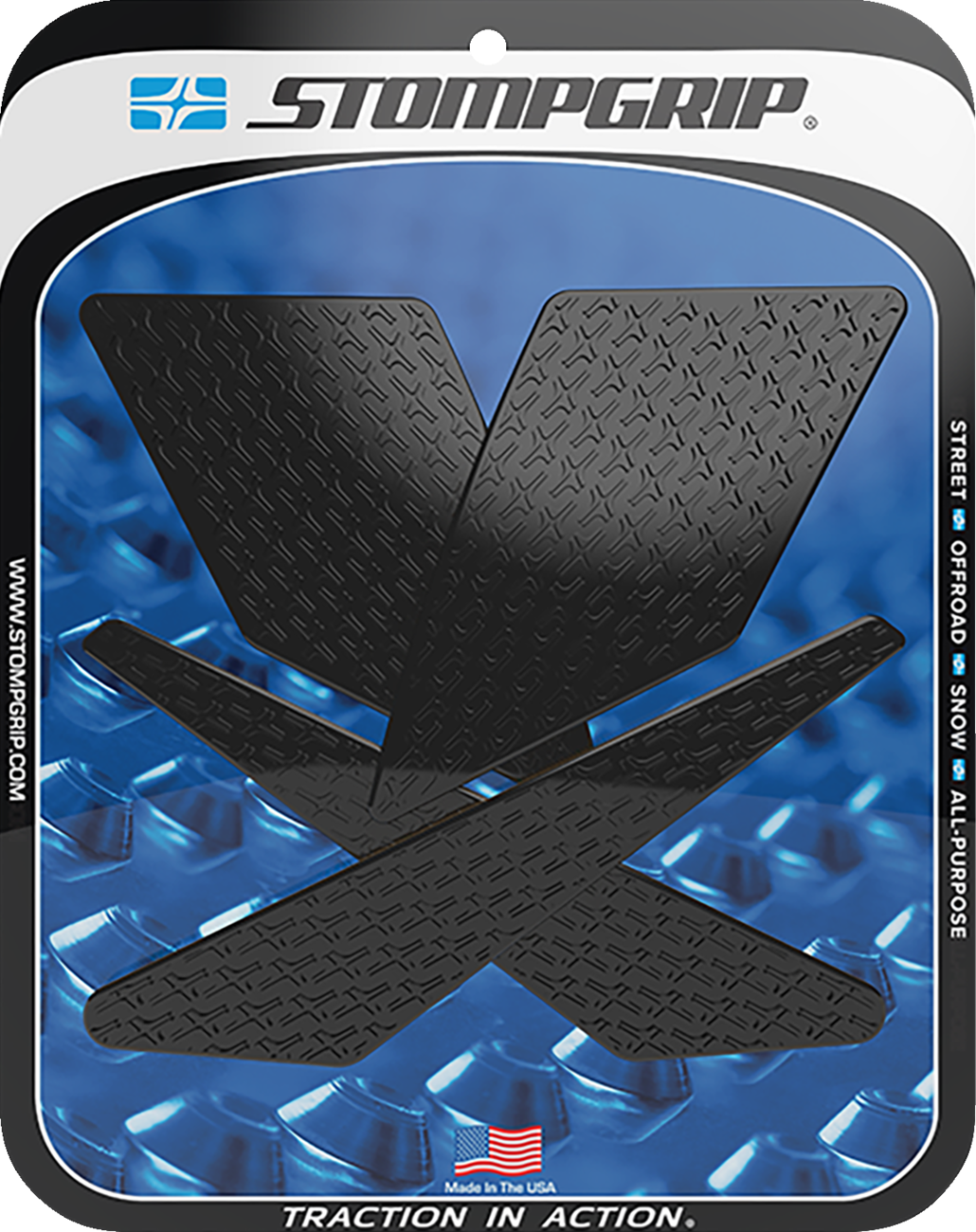 STOMPGRIP 55-14-0089-1B Tank Grips - Icon - Black - Kawasaki - KLX '21-'25 | Street