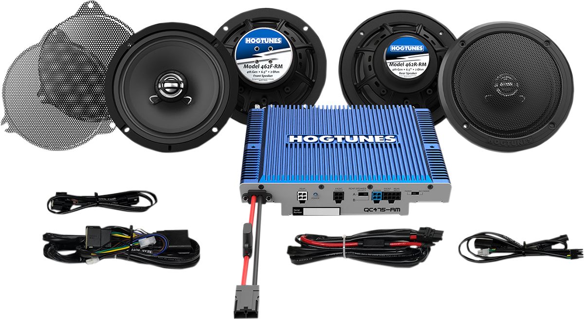 Hogtunes QC ULTRA 4-RM Front & Rear Speaker and Amplifier Kit | 300 W