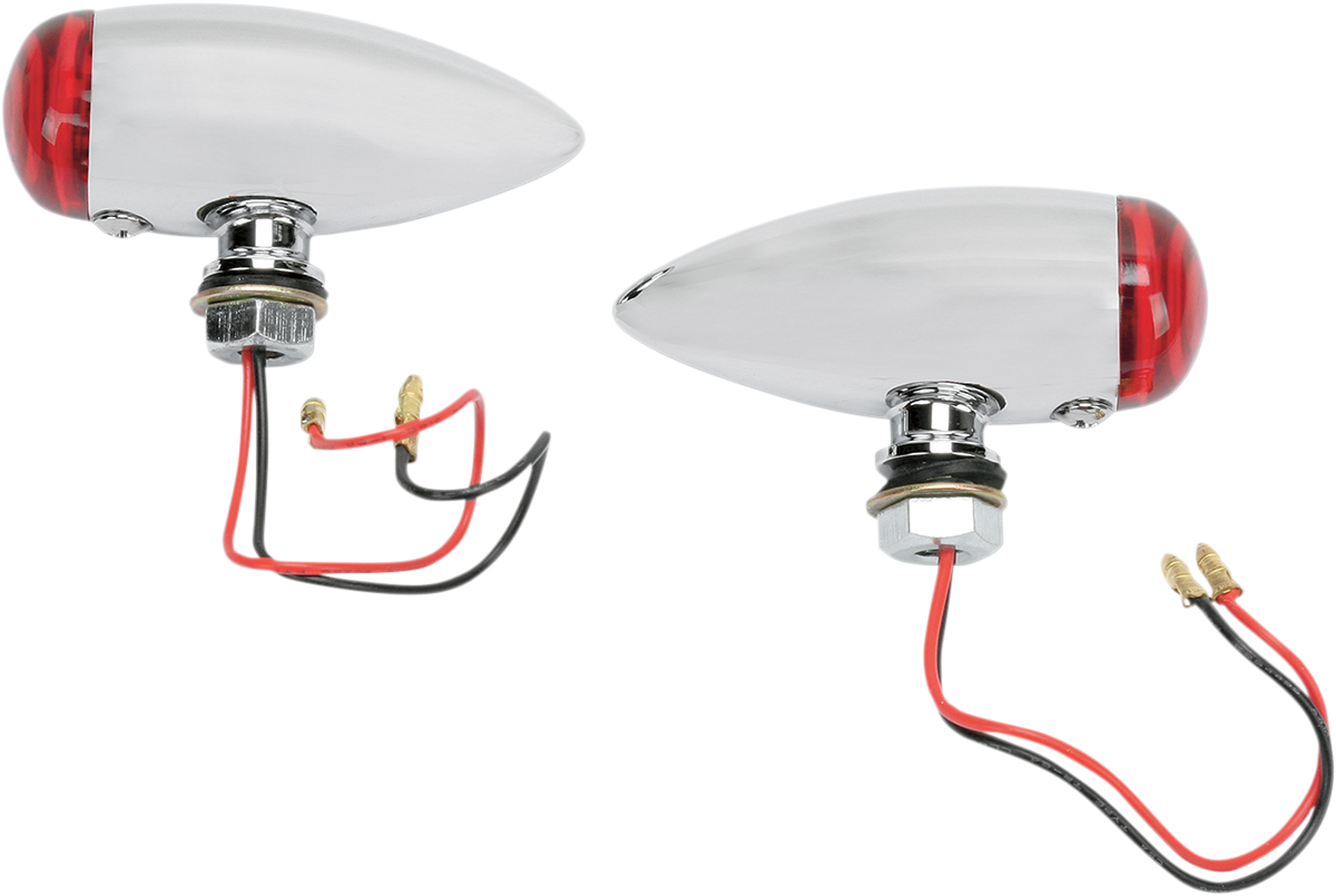 DRAG SPECIALTIES Bullet LED Marker Lights - Smooth - Red 20-6589SRLED - Cycle City Outdoors
