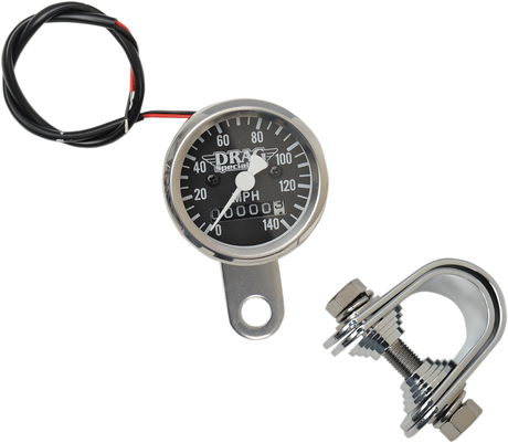 DRAG SPECIALTIES Mini Speedometer - Black - 2240:60 Ratio - 1-7/8" 21-6960DS-BX15A - Cycle City Outdoors