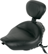 MUSTANG Wide Solo Seat - With Backrest - Black - Studded W/Concho - XL '04-'20 79439