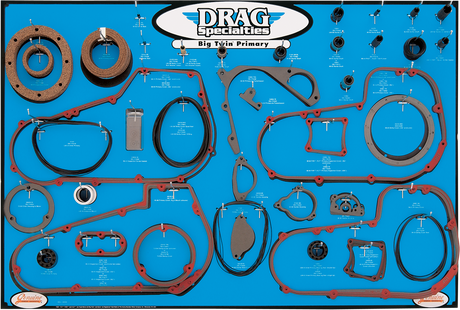 DRAG SPECIALTIES Gasket, Seal, and O-ring Display - '99-'06 Twin-Cam 5-Speed Primaries 9903-0101 - Cycle City Outdoors