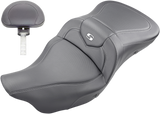 SADDLEMEN Extended Reach Roadsofa* Seat - Carbon Fiber - Heated - Backrest - '08-'23 FL 808-07B-186BRHC
