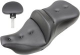 SADDLEMEN Roadsofa* Heated Pillow Top Seat with Backrest - Black - 808-07B-181TBRH for '09-'23 FLHTCUTG