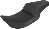 SADDLEMEN Slim Seat - Black - Lattice Stitch - Part Number 897-06-162 for '99-'07 FL