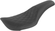 SADDLEMEN Profiler Seat - Front Lattice/Rear Smooth - Black - FXDWG 896-05-149