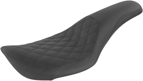 SADDLEMEN Profiler Seat - Front Lattice/Rear Smooth - Black - FXDWG 896-05-149