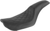 SADDLEMEN Profiler Seat - Front Lattice/Rear Smooth - Black - FXD '96-'03 896-04-149